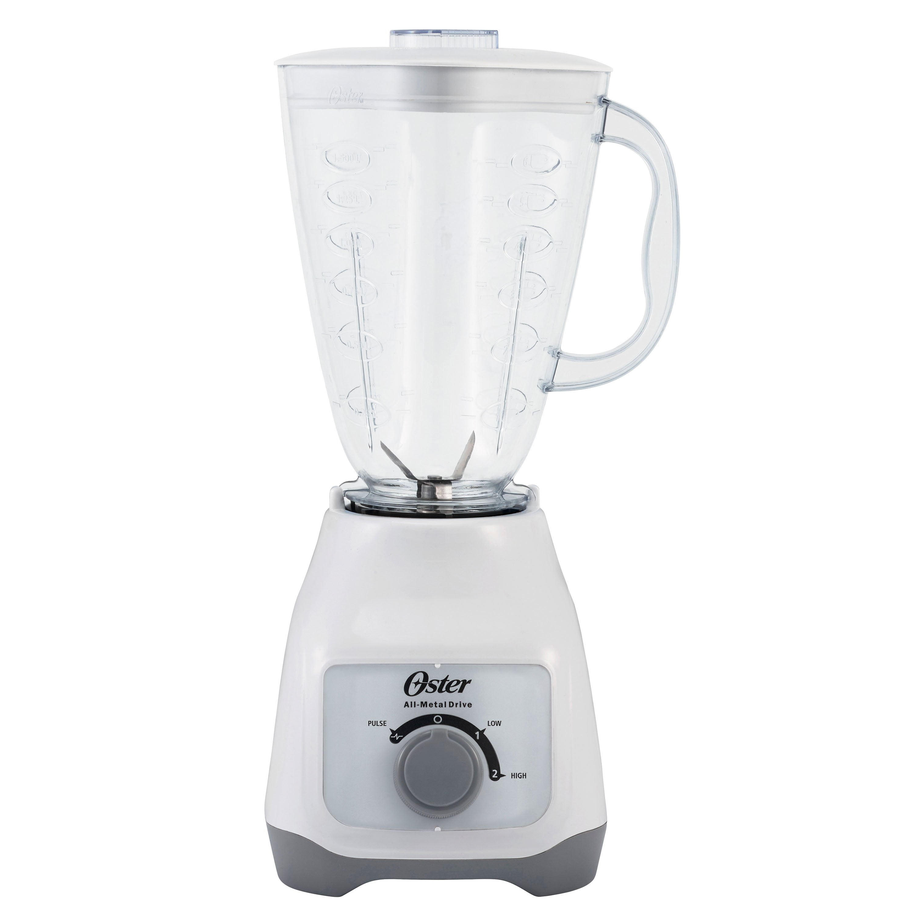 Liquidificador Oster branco sobre fundo branco